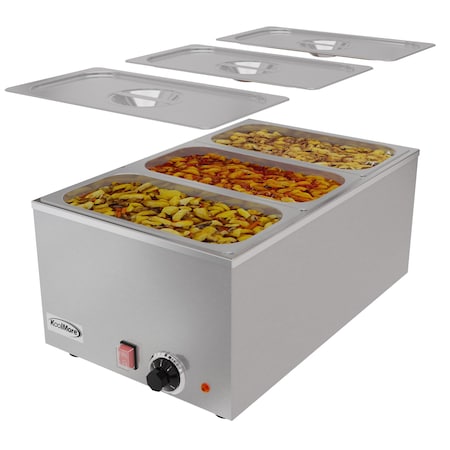 Koolmore Commercial Bain Marie Countertop Food Warmer, Soup Station, and Buffet Table Server CFW-3